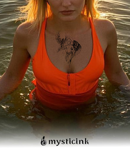 Eclipsed Grace Temporary Tattoo – Herbal Ink, Waterproof, 15 Days