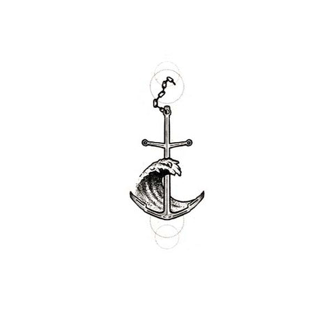 Tidebound Anchor Temporary Tattoo – Herbal Ink, Waterproof, 15 Days