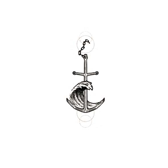 Tidebound Anchor Temporary Tattoo – Herbal Ink, Waterproof, 15 Days