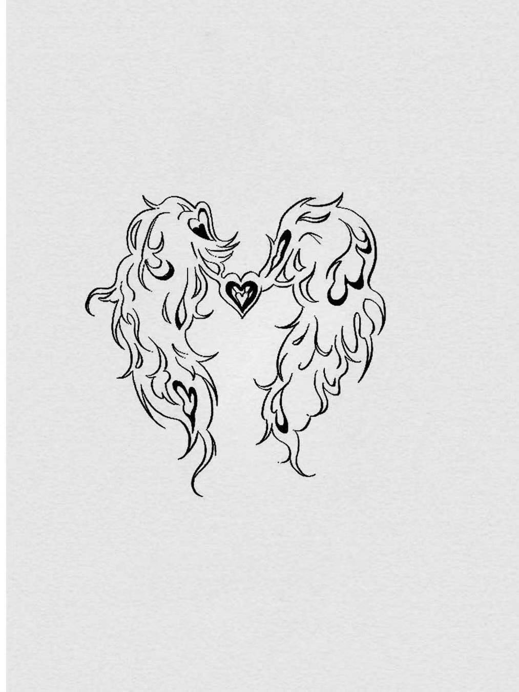 Ethereal Winged Heart Tattoo Sticker