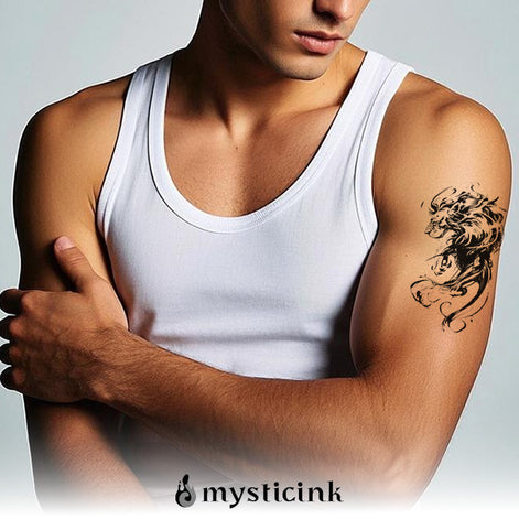Eternal Roar Temporary Tattoo – Herbal Ink, Waterproof, 15 Days