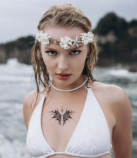 Celestial Wings Temporary Tattoo – Herbal Ink, Waterproof, 15 Days