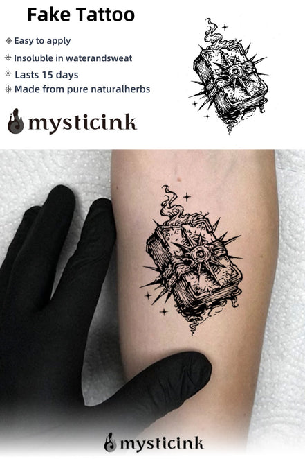 The Forbidden Tome The Forbidden Tome Tattoo – Mystical Temporary Tattoo for Protection