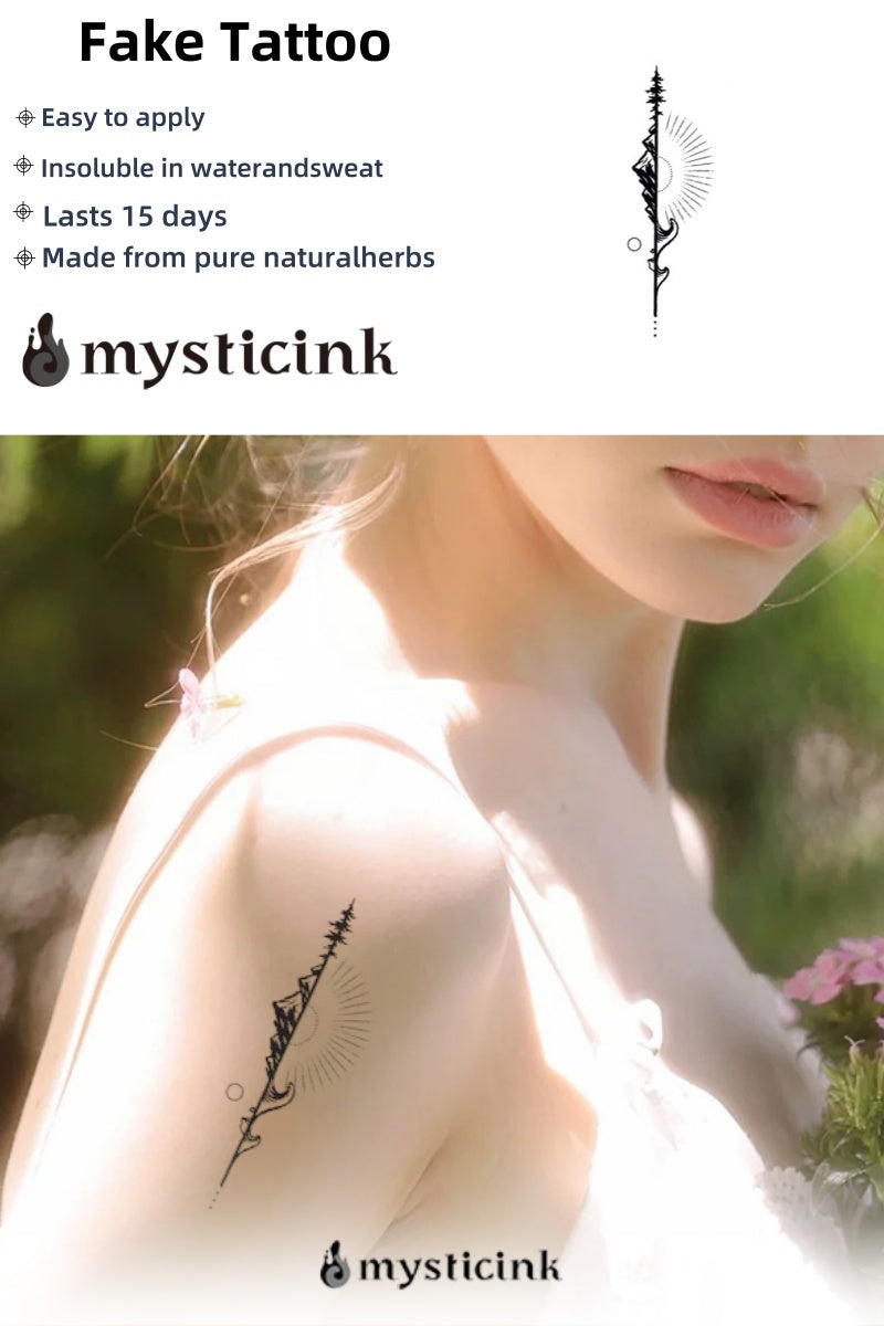 Elysian Summit Elysian Summit — Blessed Botanical Tattoo by MysticInk 🌿✨Elysian Summit Botanical Tattoo – Blessed Energy & Good Luck | MysticInk