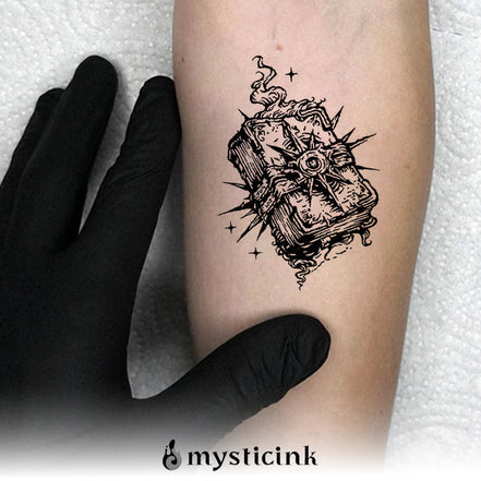 The Forbidden Tome The Forbidden Tome Tattoo – Mystical Temporary Tattoo for Protection