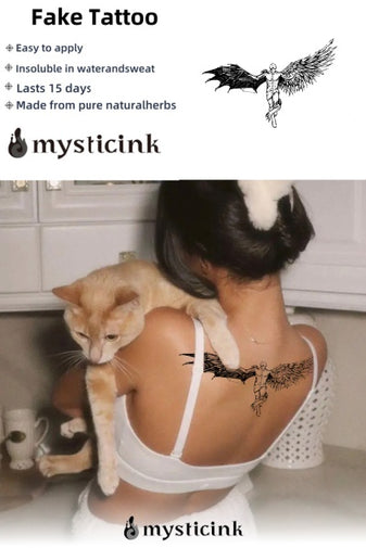 Fallen Grace Temporary Tattoo – Herbal Ink, Waterproof, 15 Days