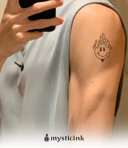 Hellish Smiles Temporary Tattoo 🔥😈Hellish Smiles Temporary Tattoo – Herbal Ink, Waterproof, 15 Days