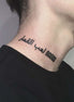 Arabic script neck band temporary tattoo in black lettering