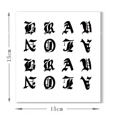 Old English Knuckle Temp Tattoo
