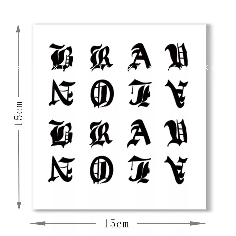 Old English Knuckle Temp Tattoo