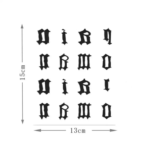 Blackletter Finger Temporary Tattoo Set