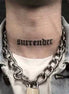 Surrender Neck Band Temp Tattoo
