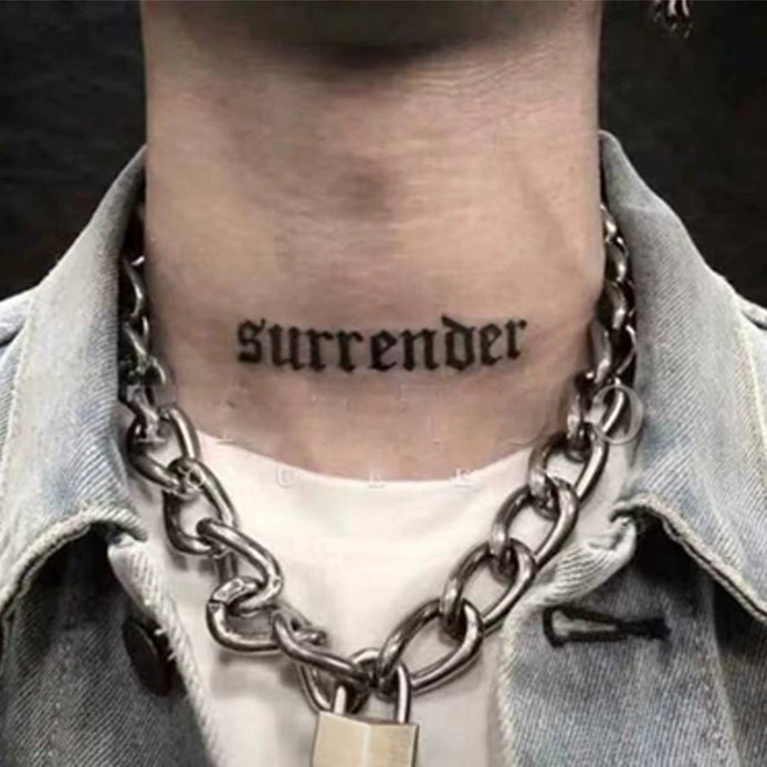 Surrender Neck Band Temp Tattoo
