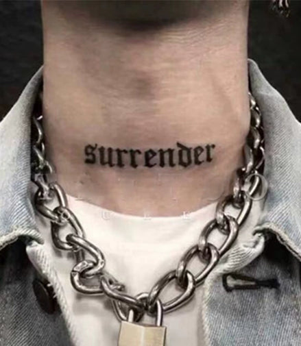 Surrender Neck Band Temp Tattoo
