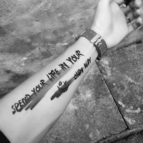 Own Way Script Temp Tattoo