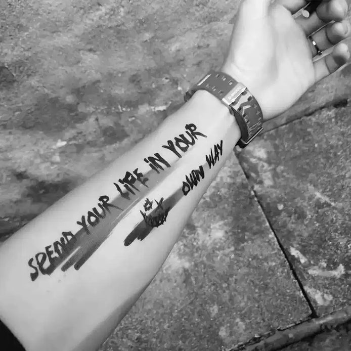 Own Way Script Temp Tattoo