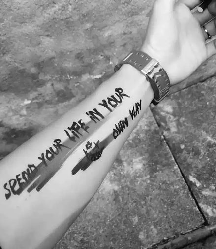 Own Way Script Temp Tattoo