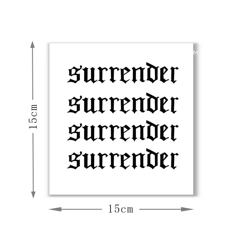 Surrender Neck Band Temp Tattoo