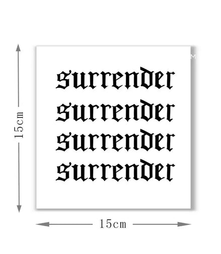 Surrender Neck Band Temp Tattoo