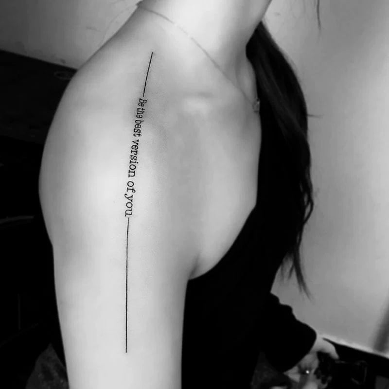 Vertical Quote Line Temp Tattoo