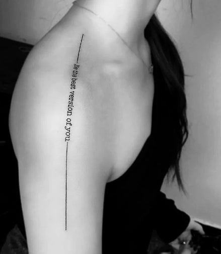 Vertical Quote Line Temp Tattoo