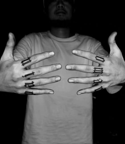 Blackletter Finger Temporary Tattoo Set